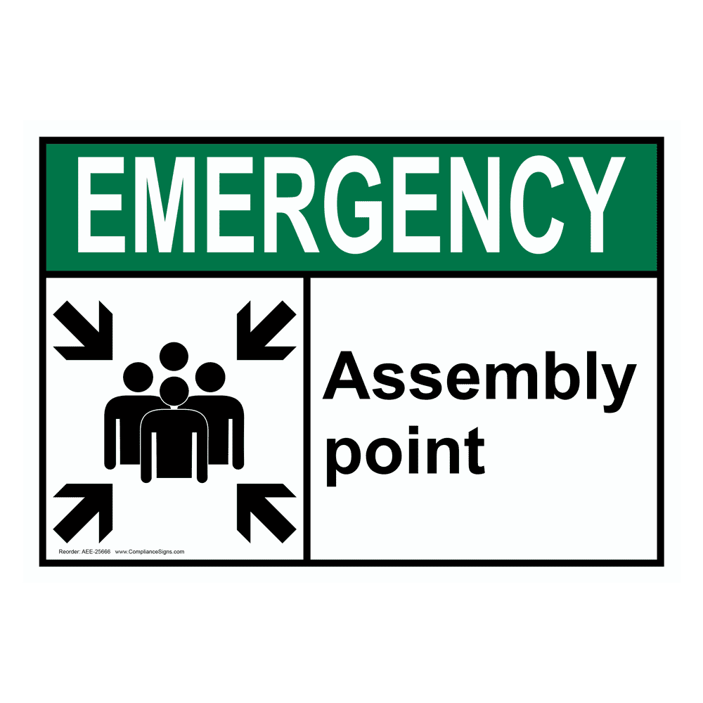 Emergency and Fire assembly point signs range of sizes Part 2 