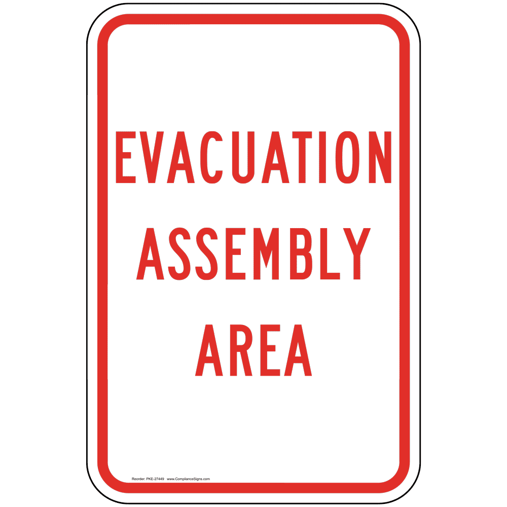 Evacuation Assembly Area Sign for Emergency Response
