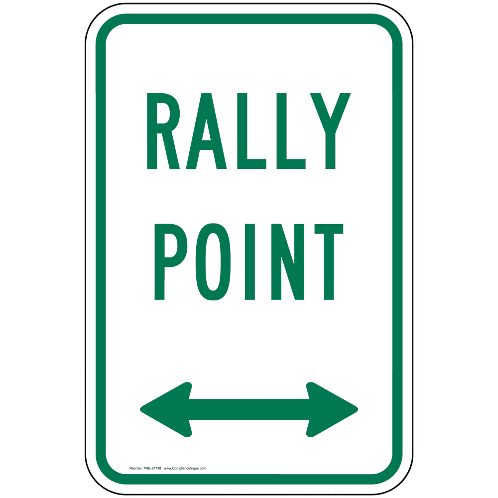 Vertical Sign - Muster Point - Rally Point [ Arrow Both Directions ]