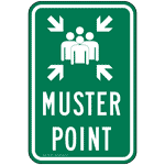 Muster Point Sign PKE-27751 Emergency Response Rescue / Refuge Area