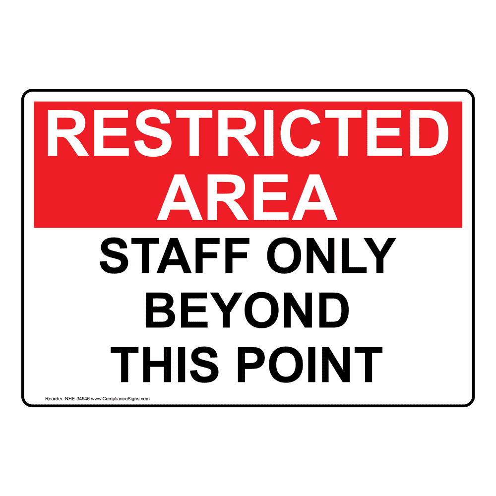 Staff Only Plastic Sign 