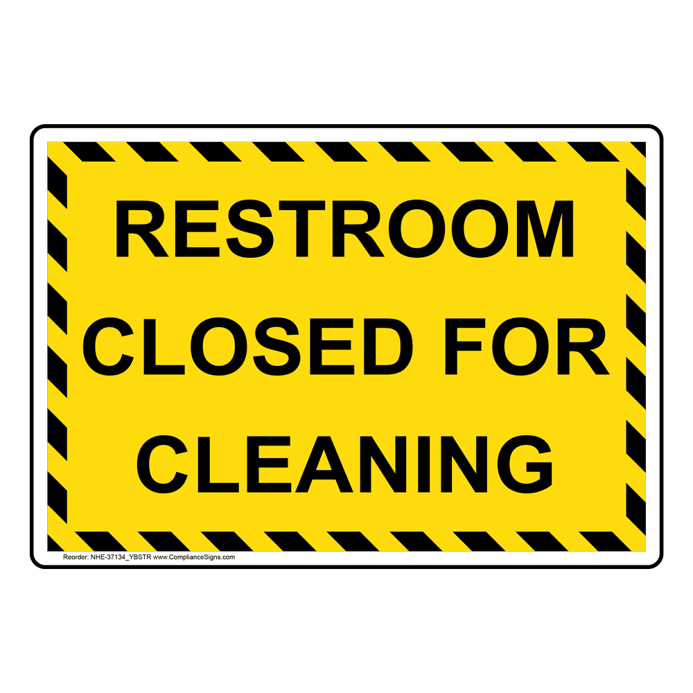 ComplianceSigns Magnetic Restroom Closed 14 x 10 with Engli Out of Order Sign 