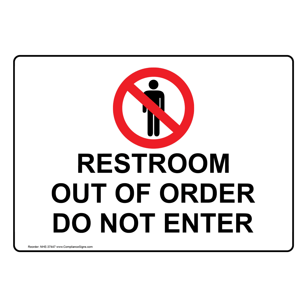 2 X TOILET OUT OF ORDER STICKERS SIGNS 