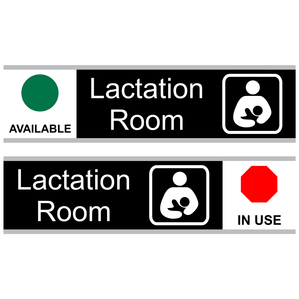 Black Lactation Room Sliding Engraved Sign With Symbol EGRE-37153-SYM