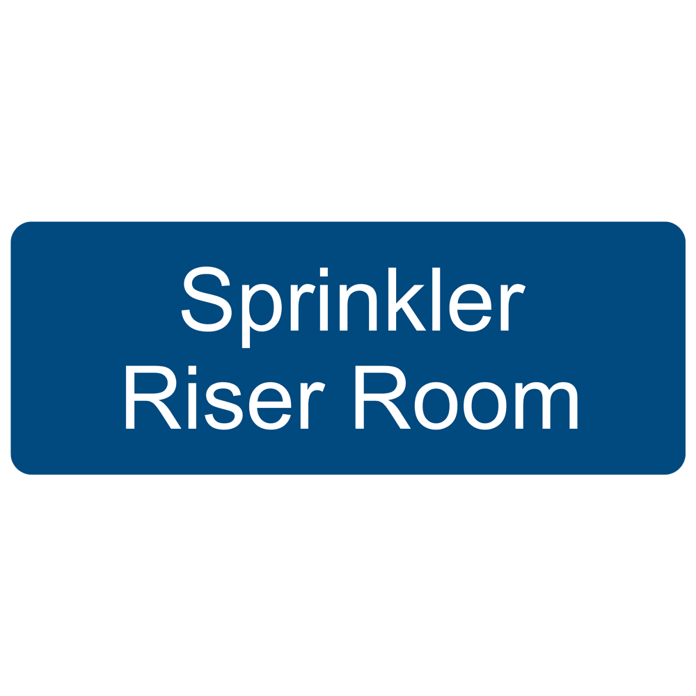 Sprinkler Riser Room Engraved Sign EGRE-566-WHTonBLU Wayfinding