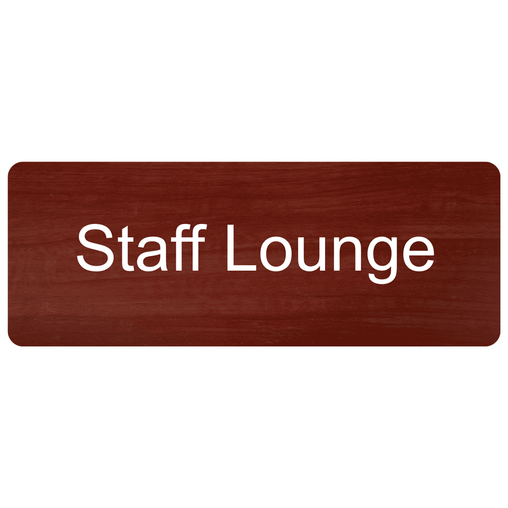 Staff Lounge Engraved Sign EGRE-568-WHTonCNMN Wayfinding Room Name