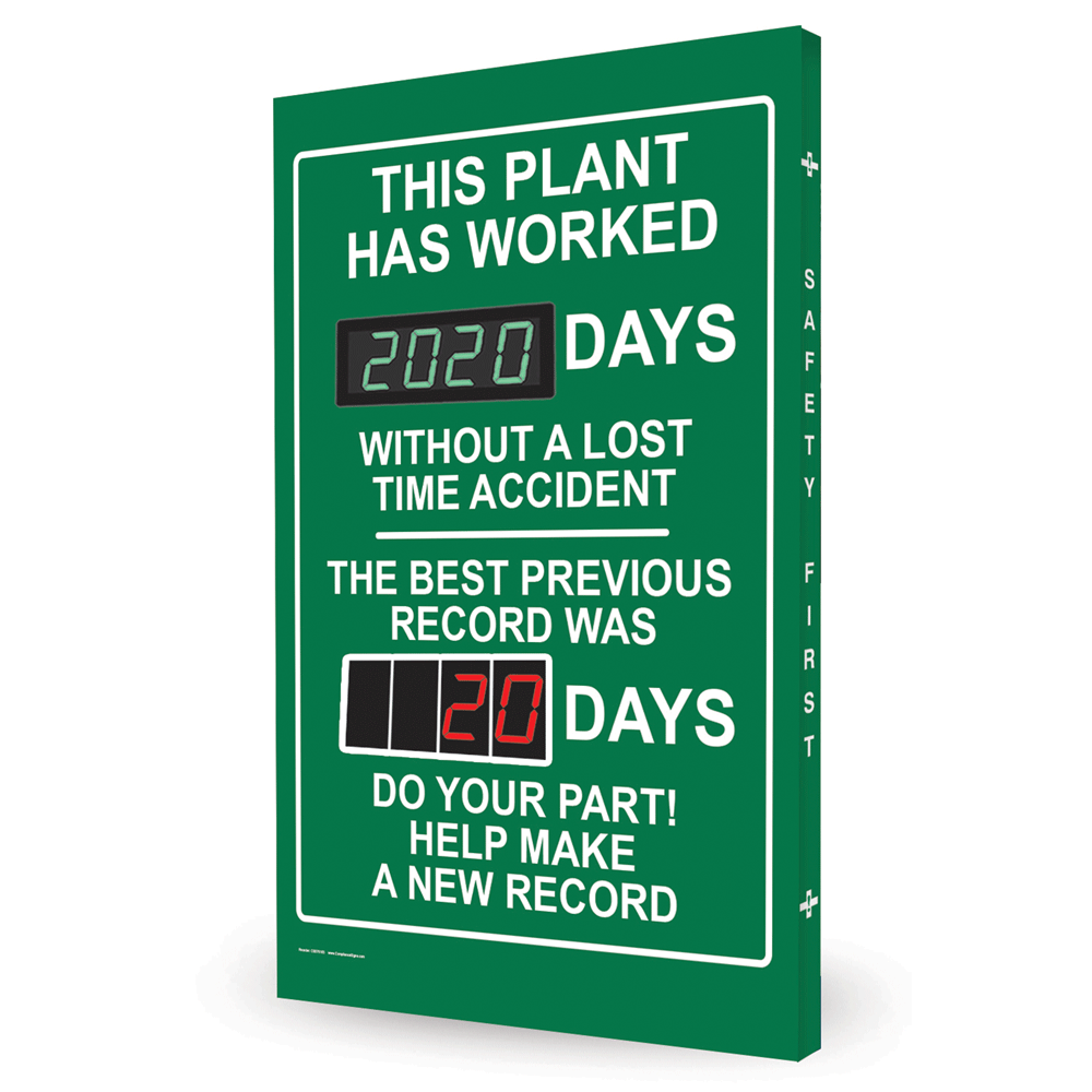 Days Without Accident Plant Worked Lost Time Scoreboard