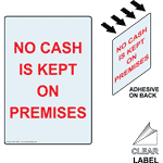 Portrait No Cash Is Kept On Premises Clear Label NHEP-18450