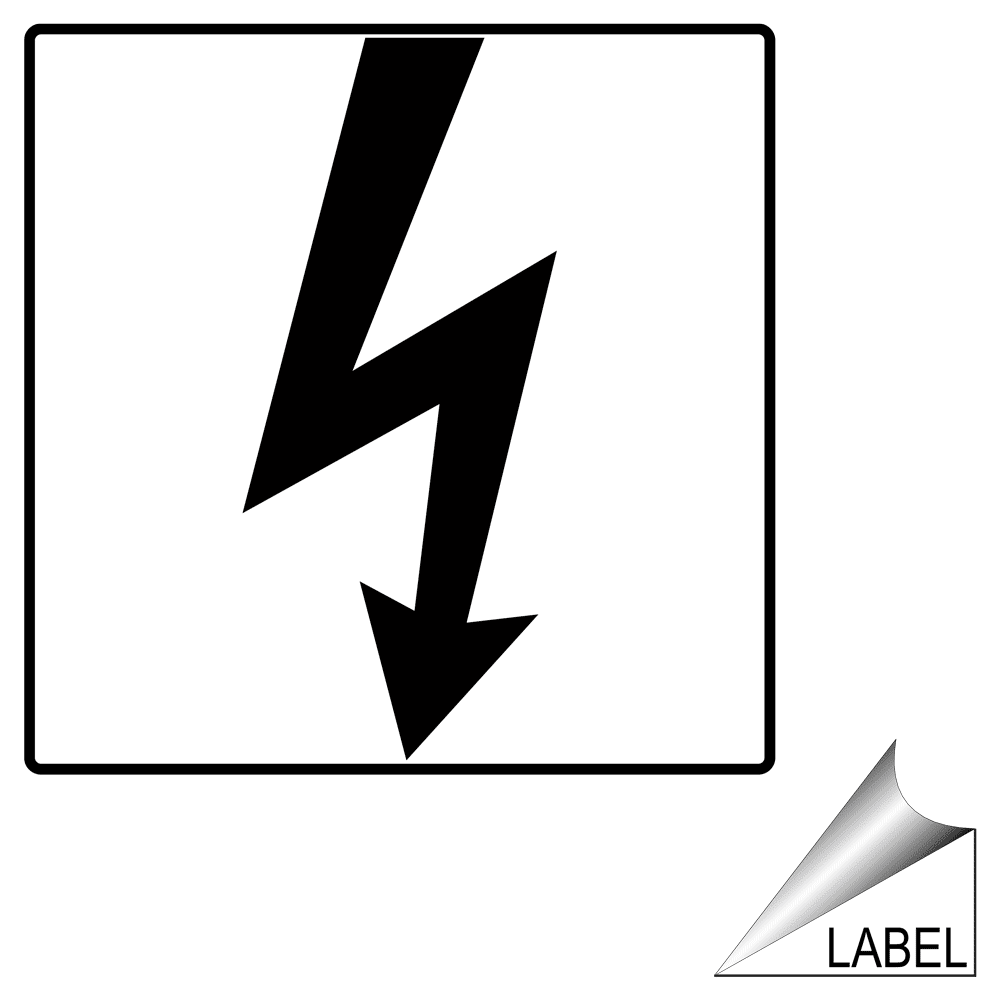 Electrical Electrical Hazard Symbol Label / Sticker - White ...
