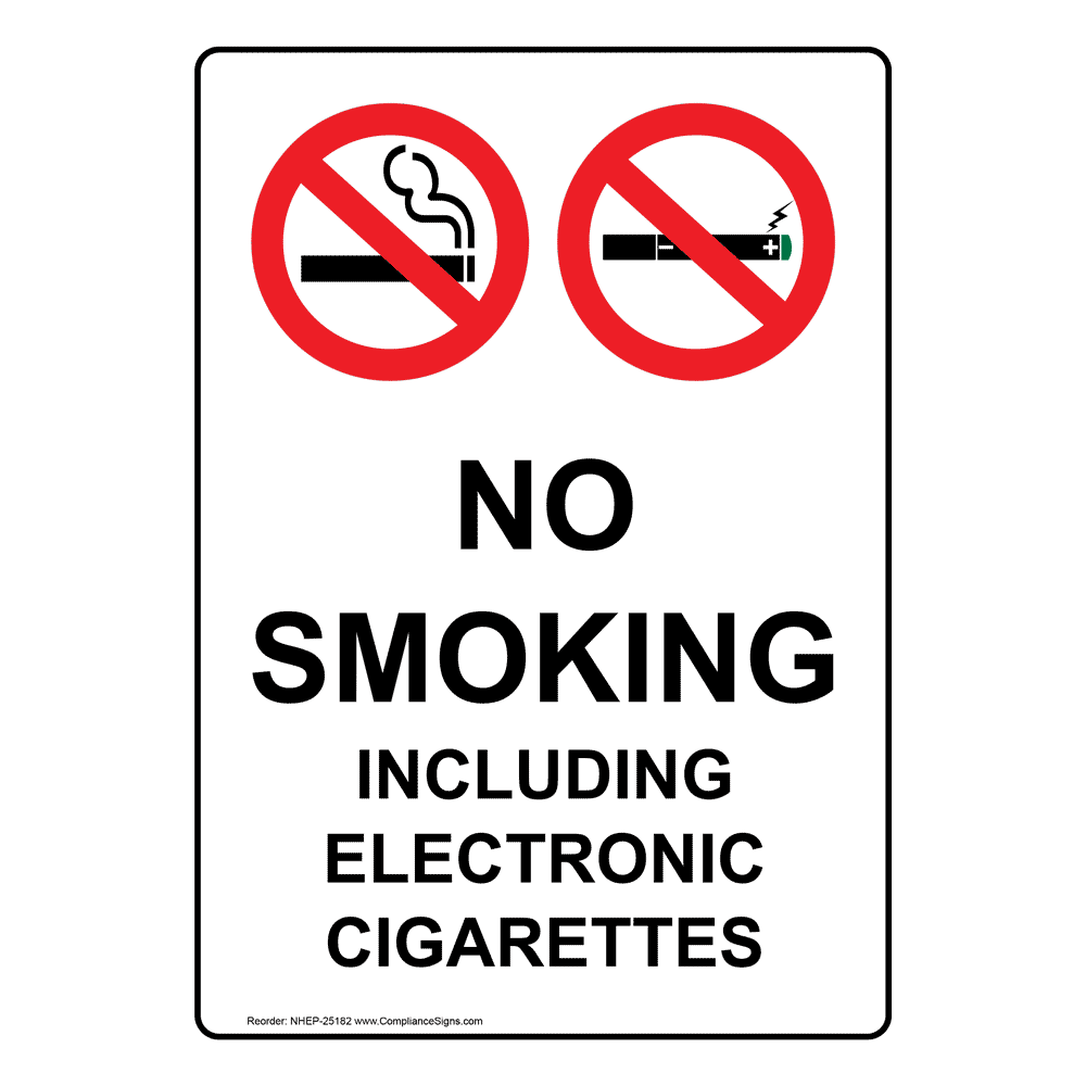 Vertical Sign - No Smoking - No Smoking Including Electronic