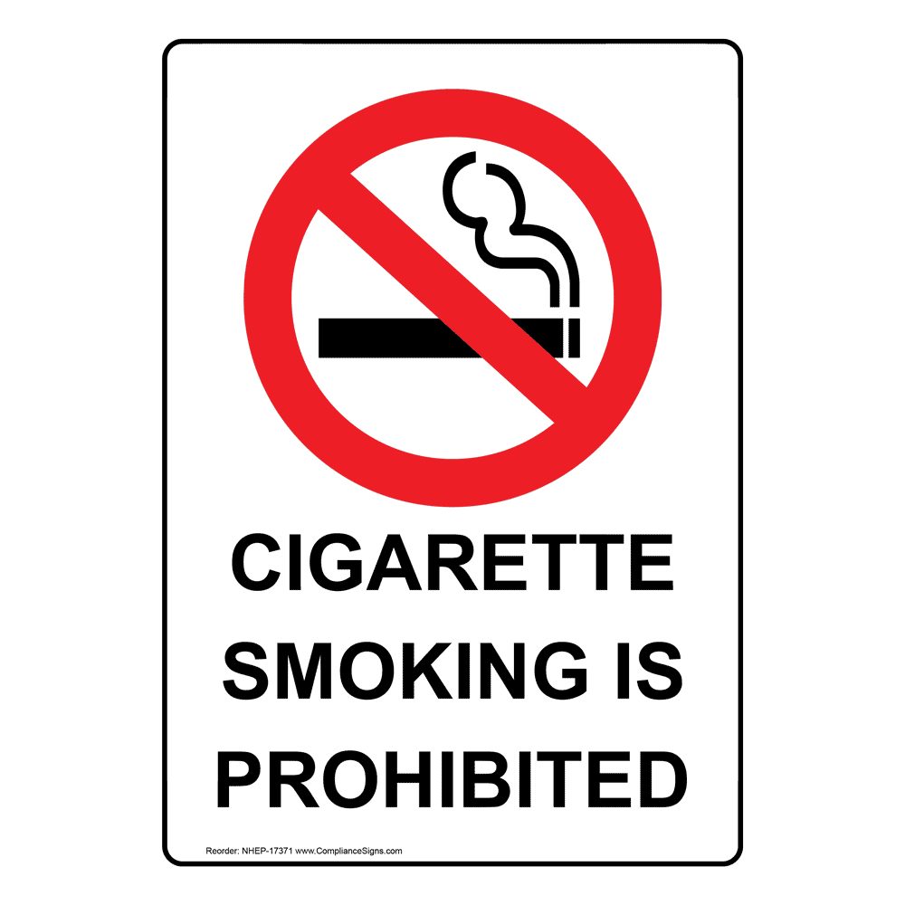 Vertical Sign - Smoking Prohibited - Cigarette Smoking Is Prohibited