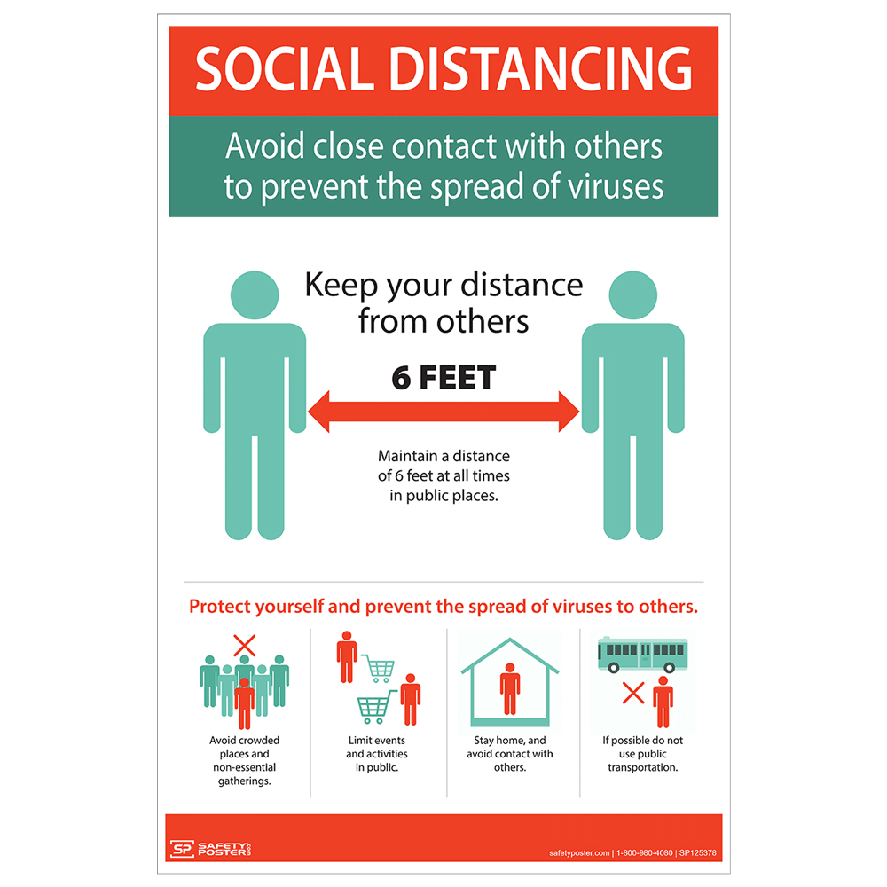 Safety Poster - Social Distancing Avoid Close Contact - CS547616