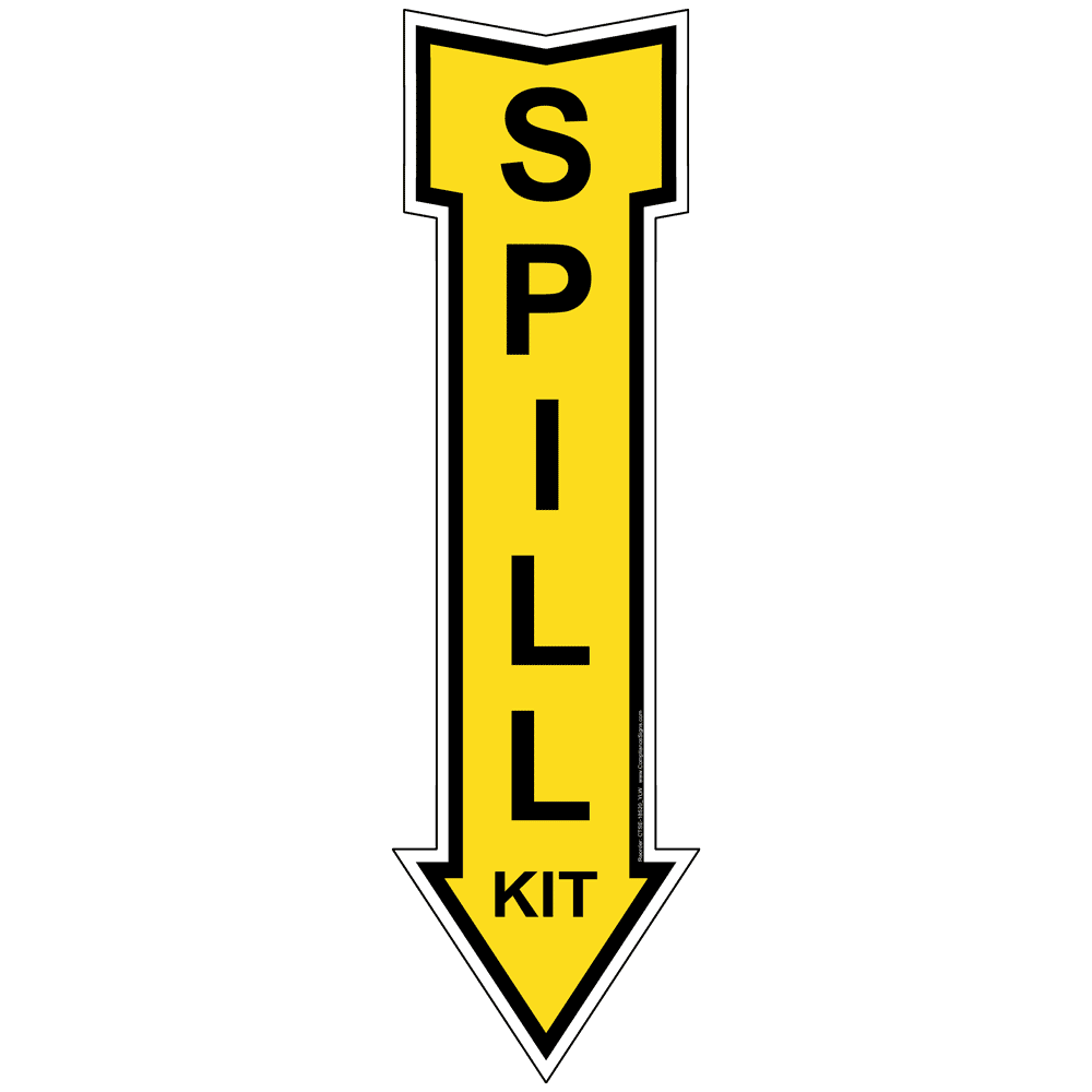 Spills Spill Kit Label / Sticker Yellow Reflective US Made