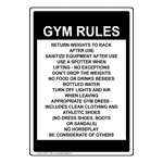 Portrait Gym Rules Return Weights To Rack After Sign NHEP-17442