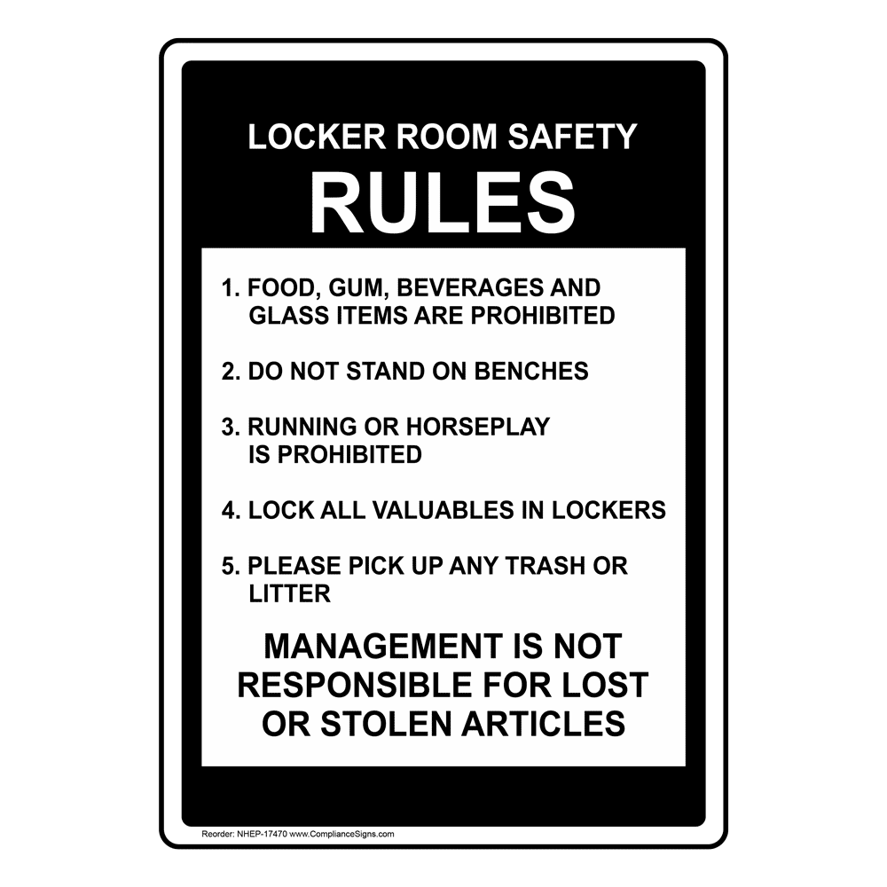 white-vertical-sign-locker-room-safety-rules-1-food-gum