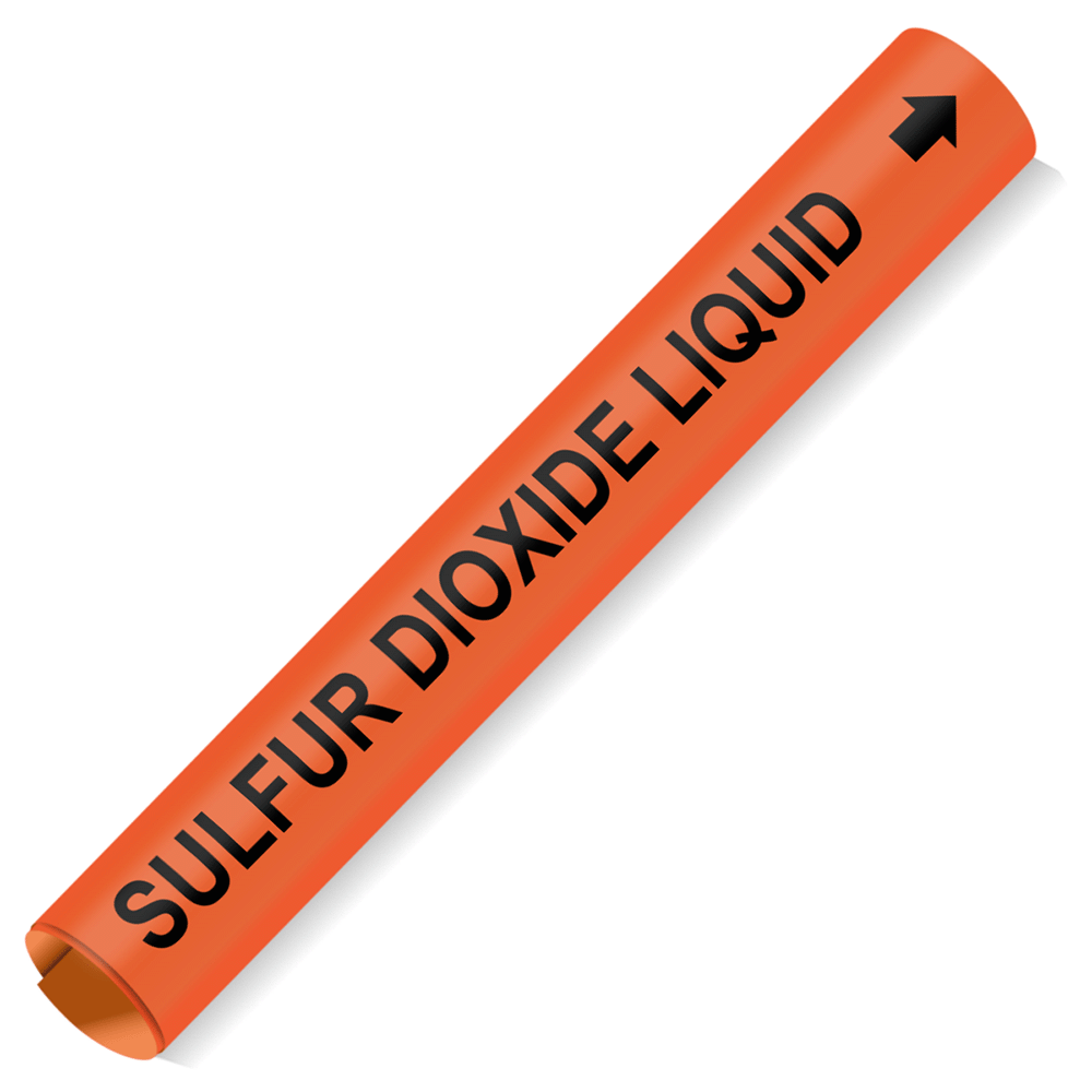 Coiled Pipe Marker - SULFUR DIOXIDE LIQUID - Orange - ASME A13.1