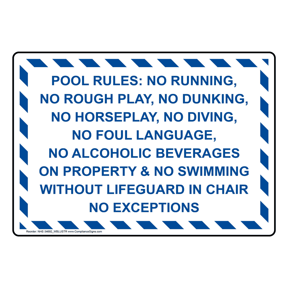 ComplianceSigns Vertical Plastic No Running Or Horseplay 10 X 7 in... Sign 