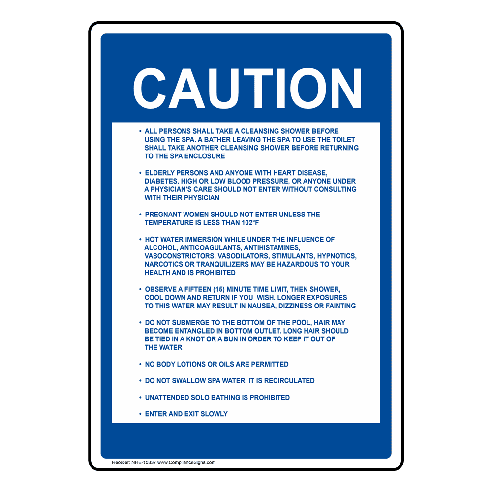 Vertical Sign Policies Regulations Spa Rules Caution Sign