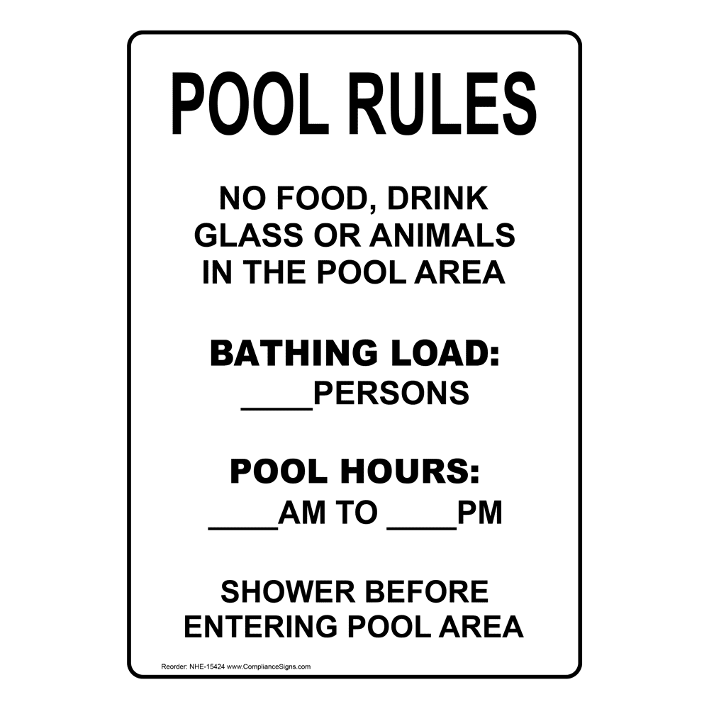 pool-rules-sign-or-label-vertical-white