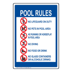Pool Rules Sign NHE-9434 Swimming Pool / Spa