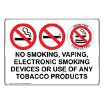No Smoking, Vaping, Electronic Smoking Sign With Symbol NHE-39035