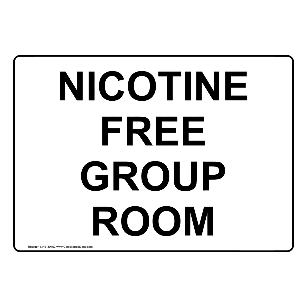 No Smoking Room Name Sign Nicotine Free Group Room
