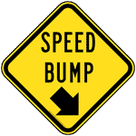 Speed Bump Reflective Sign With Symbol PKE-31095