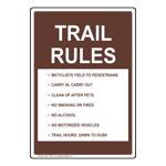 Trail Rules Bicyclists Yield To Pedestrians Sign NHE-17200 Recreation
