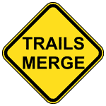 Trails Merge Sign NHE-17484 Recreation
