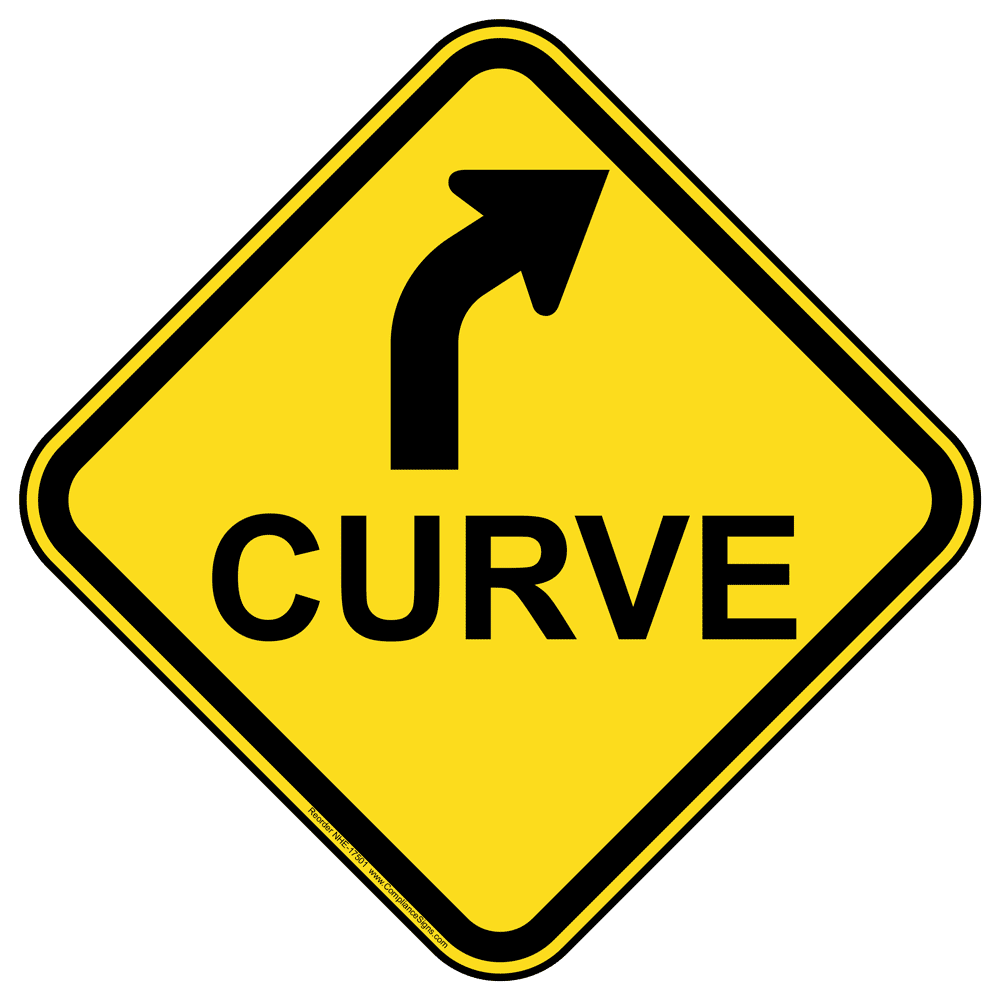 Recreation Traffic Control Curve Right Arrow Sign Yellow Reflective