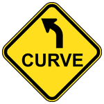 Curve Left Arrow Sign NHE-17502 Recreation
