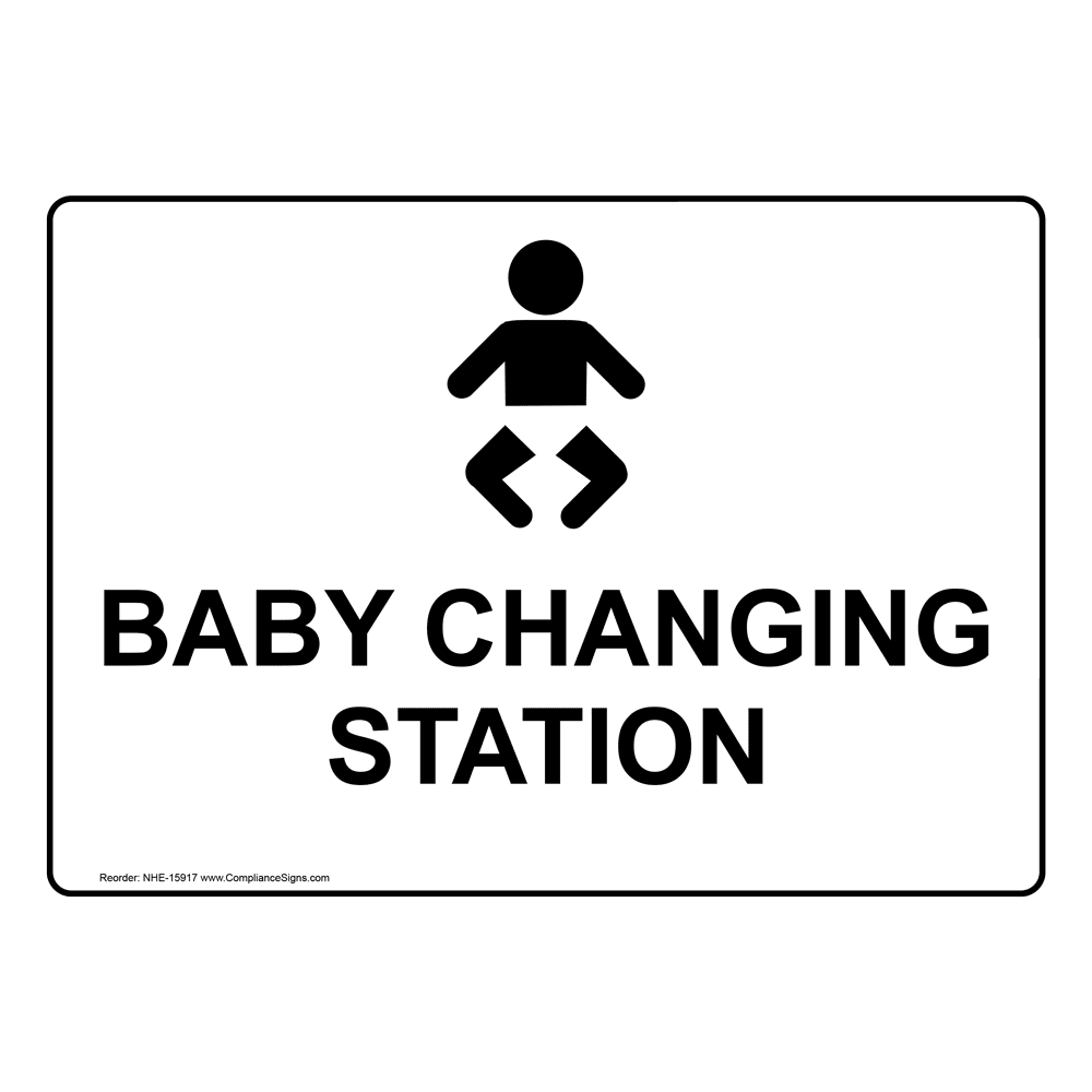 Black/Silver Medium Signs ByLITA Victorian Diaper Changing Station Sign