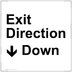 VA Code Exit Direction Down Sign NHE-15995 Enter / Exit