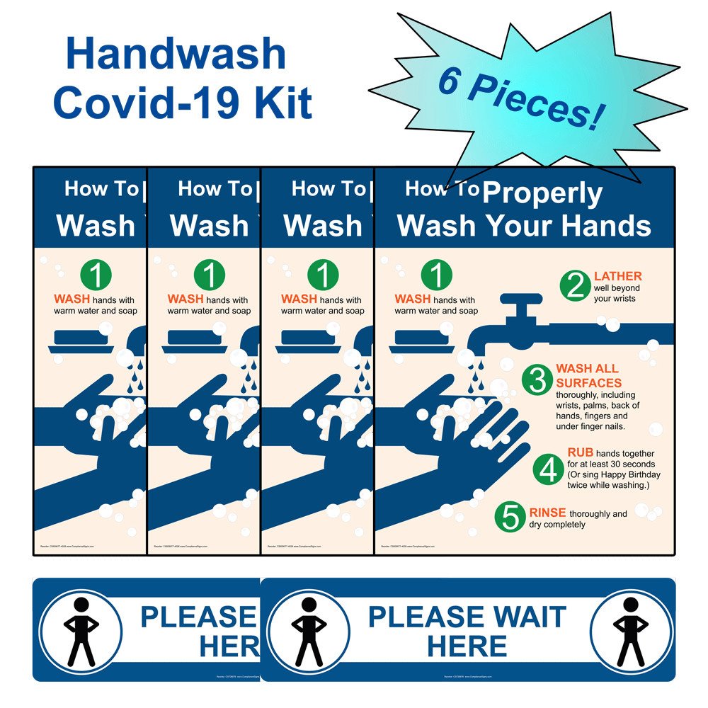 Information Covid 19 Handwashing Sign Kit Floor Labels And Poster Kit Information Covid 19 Handwashing Sign Kit Floor Labels And Poster Kit