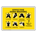 Effective Hand Washing Sign NHE-13135 Hand Washing