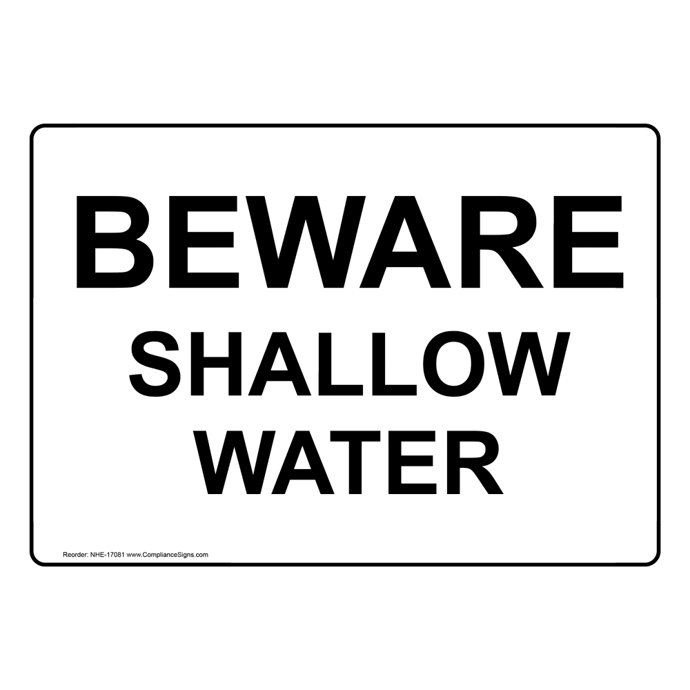 Recreation Water Safety Sign Beware Shallow Water 