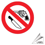 No Weapons Symbol Bilingual Label LABEL-PROHIB-55-b-R