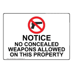 Missouri No Concealed Weapons Sign With Symbol NHE-37588-MO
