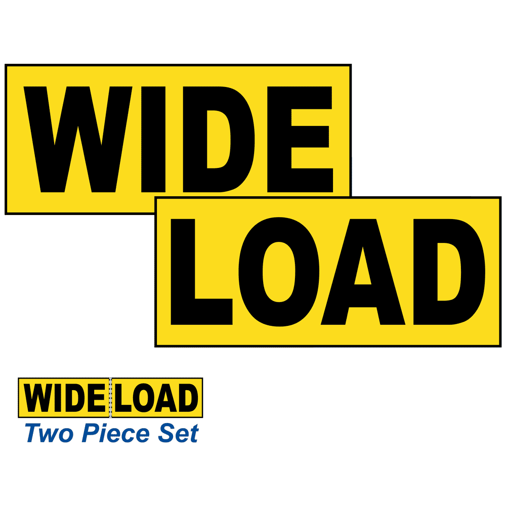 Yellow WIDE LOAD Truck Label / Magnet Set