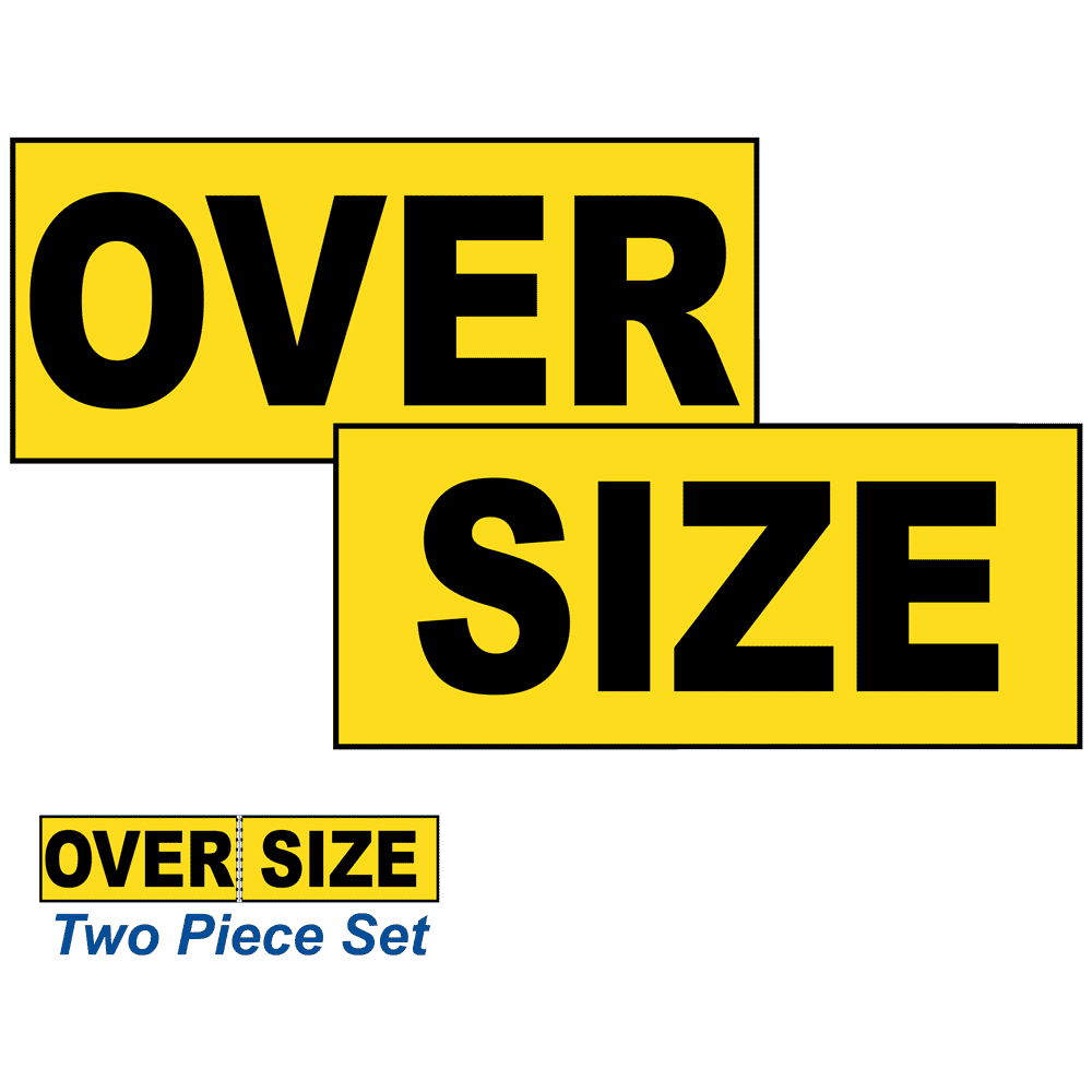 Yellow OVERSIZE Truck Label / Magnet Set