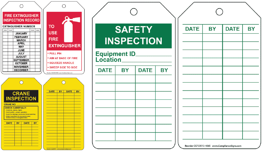 Safety inspection tags