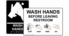 Handwashing signs and labels