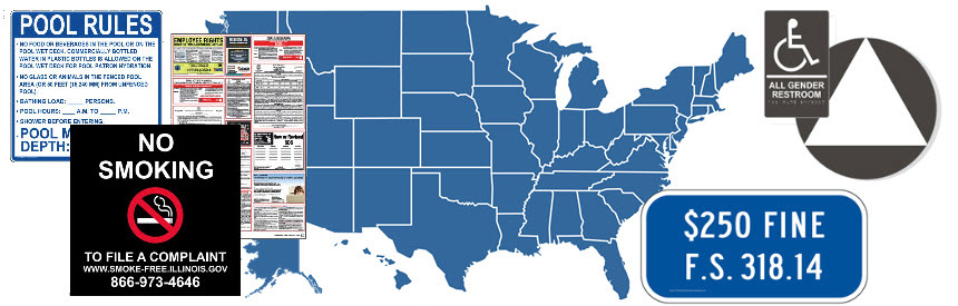 State-specific Signs US Map with State-specific Signs
